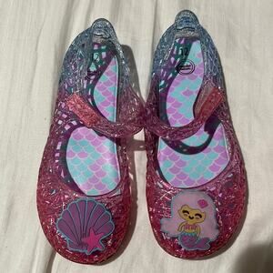 Wonder nation 12 mermaid jelly maryjanes style shoe pink purple euc worn once